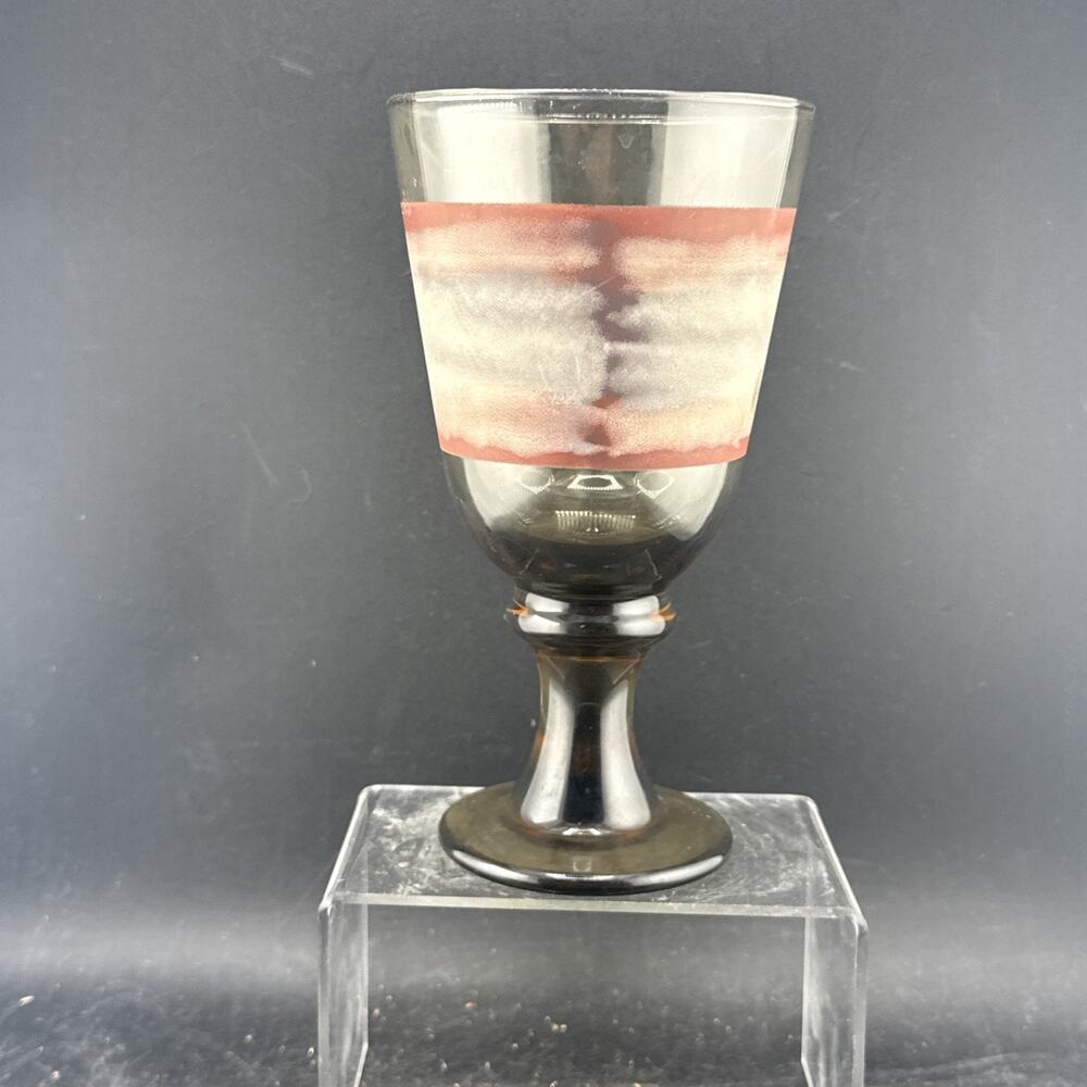 Vintage Libbey Sango Nova Brown Water Goblets 7" Wine Glasses MCM Smoke 70s